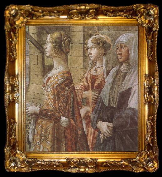 framed  Sandro Botticelli Domenico Ghirlandaio,Stories of St John the Baptist,The Visitation (mk36), ta009-2